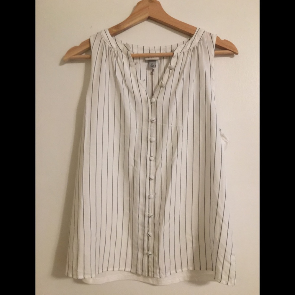 Striped Sleeveless Blouse